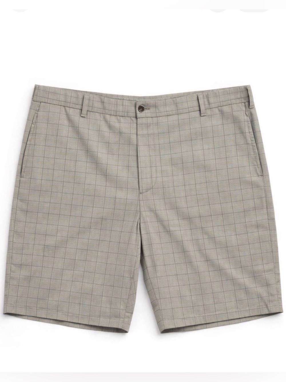 Greg Norman Collection Golf Shorts Men’s 44 Beige Plaid Flat Front